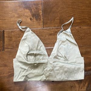 Zara greenish/silver crop top